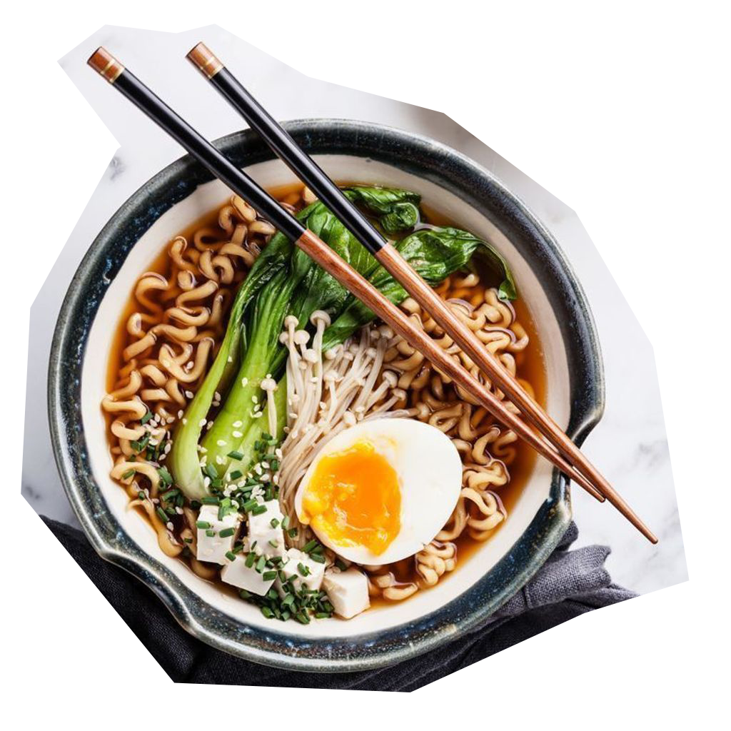 Miso Ramen japonais aux pois mangetouts et aux pousses de…